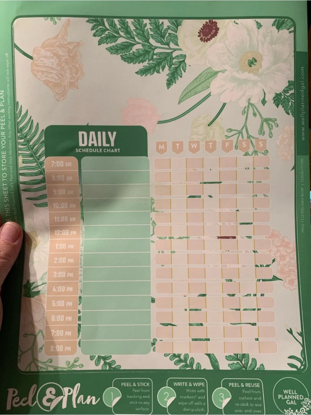 Floral Morning, Daily & Evening “Peel & Plan” Chore/Schedule Chart set